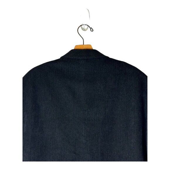 Pronto Uomo Blazer Men Large‎ Black Cotton Blend Single Breasted Three Button - Picture 4 of 12